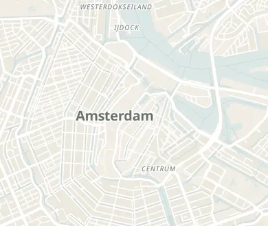 Walking route between 7 old pubs in Amsterdam, numbered in walking order