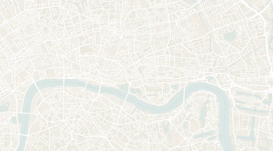 Walking route between 6 old pubs in London, numbered in walking order