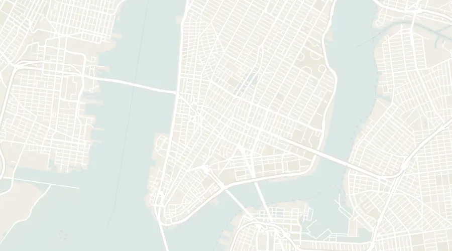 Walking route between 4 old pubs in New York City, numbered in walking order