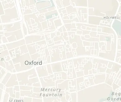 Walking route between 3 old pubs in Oxford, numbered in walking order