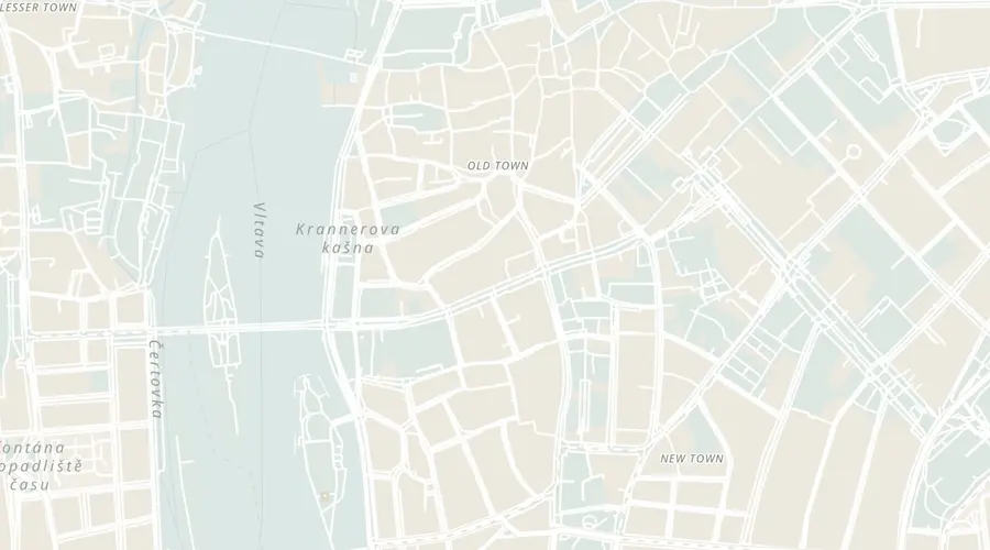 Walking route between 3 old pubs in Prague, numbered in walking order